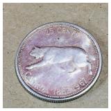 Silver 1967 Canadian 25 Cent Coin