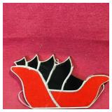 Stain Glass Christmas Sleigh Window Decoration