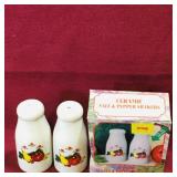 Ceramic Salt & Pepper Shakers & Box (Vintage)