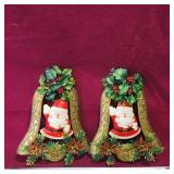 Pair Of Plastic Christmas Decorations (Vintage)