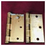 Pair Of Brass Door Hinges (Vintage)