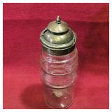 Glass & Metal Spice Container (Vintage) (6" Tall)