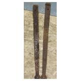 Pair Of Large Iron Hinges (Antique)