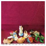 Lot Of 11 Chalkware Nativity Scene Figurines