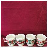 Set Of 4 Ceramic Christmas Mugs (3 1/4" Tall)