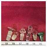 Lot Of 6 Assorted Small Glass Stoppers (Vintage)