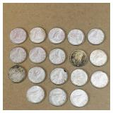 Lot Of 18 Silver 1963 Canadian 10 Cent Coins