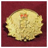 Queen Elizabeth II 50 Year Pin (Vintage)