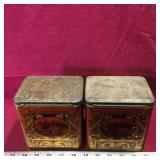 Pair Of Tea Tins (Antique)