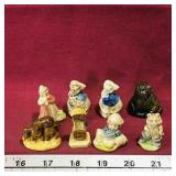 Lot Of 8 Red Rose Tea Figurines