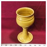Signed Pottery Goblet (7" Tall)