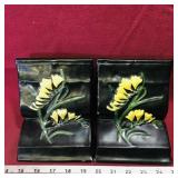 Pair Of Claytonware Pottery Bookends (Vintage)