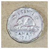 1949 Canadian 5 Cent Coin