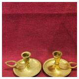 Pair Of Small Brass Candleholders (Vintage)