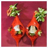 Pair Of Hanging Christmas Ornaments (Vintage)