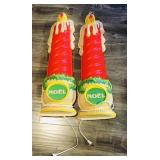 Pair Of Large Noel Candle Light-Up Decorations
