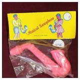 Plastic Musical Saxophone Toy (Vintage) (Sealed)