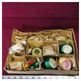 Box Of 9 Assorted Christmas Ornaments (Vintage)