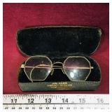 Pair Of 12K Gold Frame Eyeglasses & Case (Antique)
