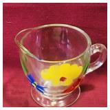 Painted Glass Creamer (Vintage) (3 1/4" Tall)