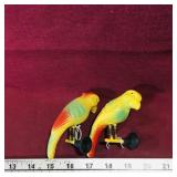 Pair Of Celluloid Parrot Decorations (Vintage)