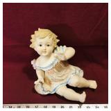 Painted Ceramic Child Figurine (Vintage)