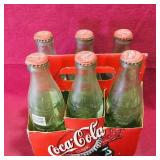 Coca-Cola Embossed Glass Bottles & Carrier