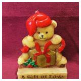 Wax Christmas Teddy Bear Decoration