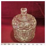 Covered Glass Candy / Cookie Jar (Vintage)