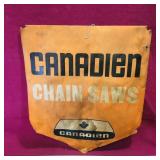 Canadien Chain Saws Cardboard Sign (Vintage)