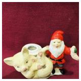 Small Ceramic Candleholder (Vintage)
