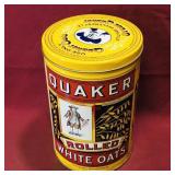 Quaker Rolled White Oats Tin Container