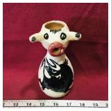 Painted Pottery Cow Creamer (Vintage)