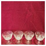 Set Of 4 Pinwheel Lead Crystal Glasses