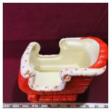 Ceramic Santa Sleigh Planter (Vintage)