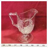 Helmet Pattern Glass Pitcher (6" Tall) (Vintage)