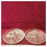 Lot Of 2 Divided Glass Dishes (Vintage)
