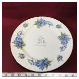 Silver 25th Anniversary Fine Bone China Plate