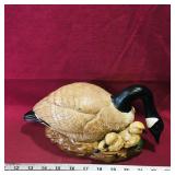 Painted Ceramic Duck & Ducklings Figurine