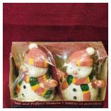 Pair Of Frosty Snowmen Salt & Pepper Shakers