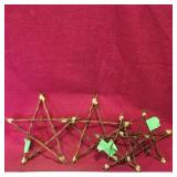 Set Of 4 Barbwire Star Decorations