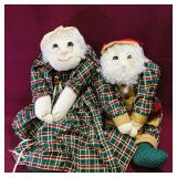 Large Mr. & Mrs. Claus Plush Dolls (Vintage)