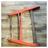 Painted 2-Handle Saw (Vintage)