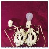 Pair Of Metal Wall Mount Light Sconces (Vintage)