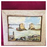 Framed Acrylic On Canvas Painting (Vintage)