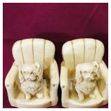 Pair Of Chalkware Bookends (Vintage)