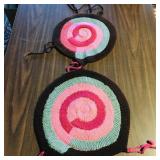 Pair Of Knitted Seat Cushions (Vintage)