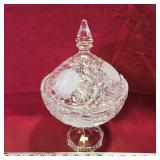 Lead Crystal Covered Candy Dish (Vintage)