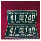 1959 Matching New Brunswick License Plates