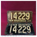 1947-48 Consecutive Dates NB License Plates
